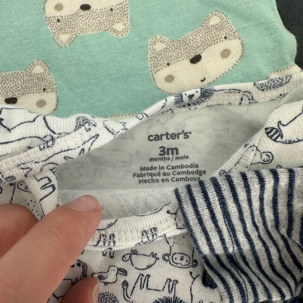 Lot of 8 Baby Boy Bodysuits 0-3 Month Blue Gray Mickey Infant Onesie